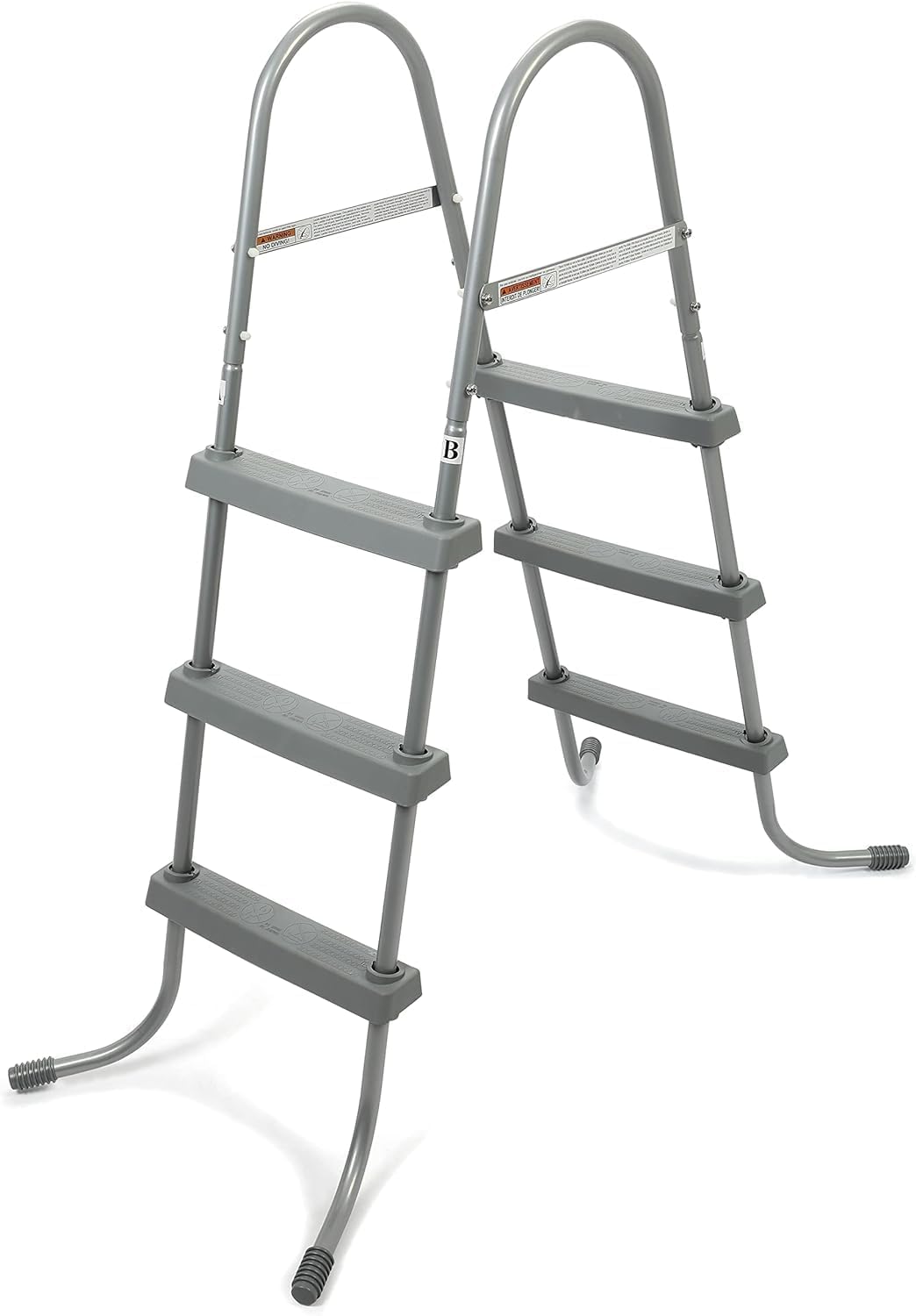 KUAFU 36 Inch Swimming Pool Ladder Above Ground W/ 3 Plastic Removable Steps Non-Slip Heavy Duty Steel Blue