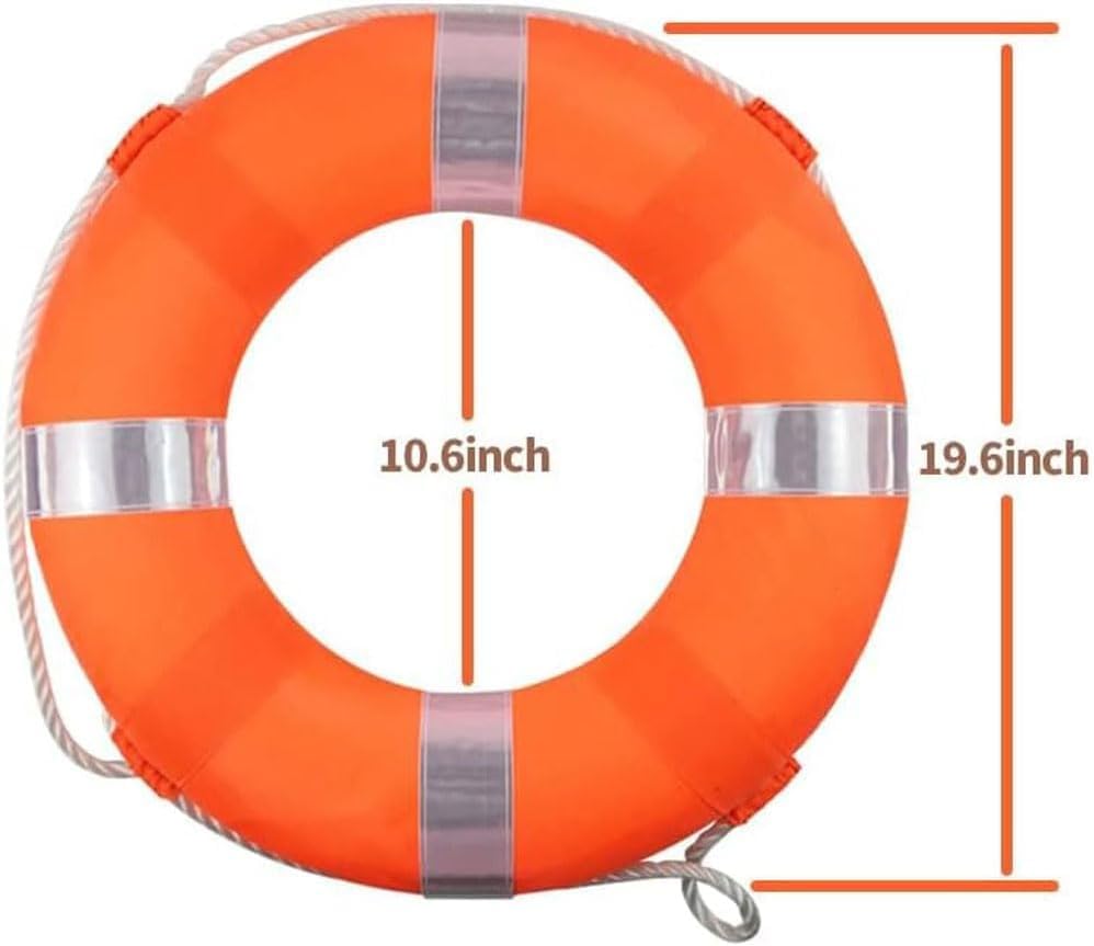 20 Inch Life Preserver Ring with Water Floating Lifesaving Rope 98.4FT Set, Swim Foam Buoy Swimming Pool Safety Throwing Ring Rope Rescue Lifeguard Wall Decoration