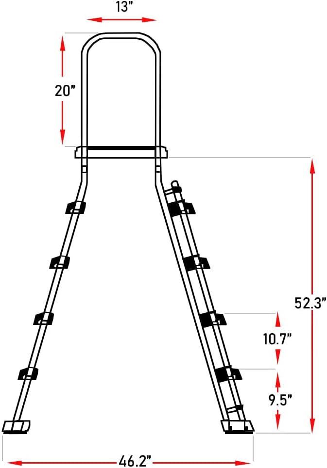 SWIMLINE HYDROTOOLS 5-Step A-Frame Pool Ladder, White & Blue - Fits Above Ground Pools with 48" to 52" Side Walls, With Handrails & Inside Barrier, 275 lb Weight Capacity