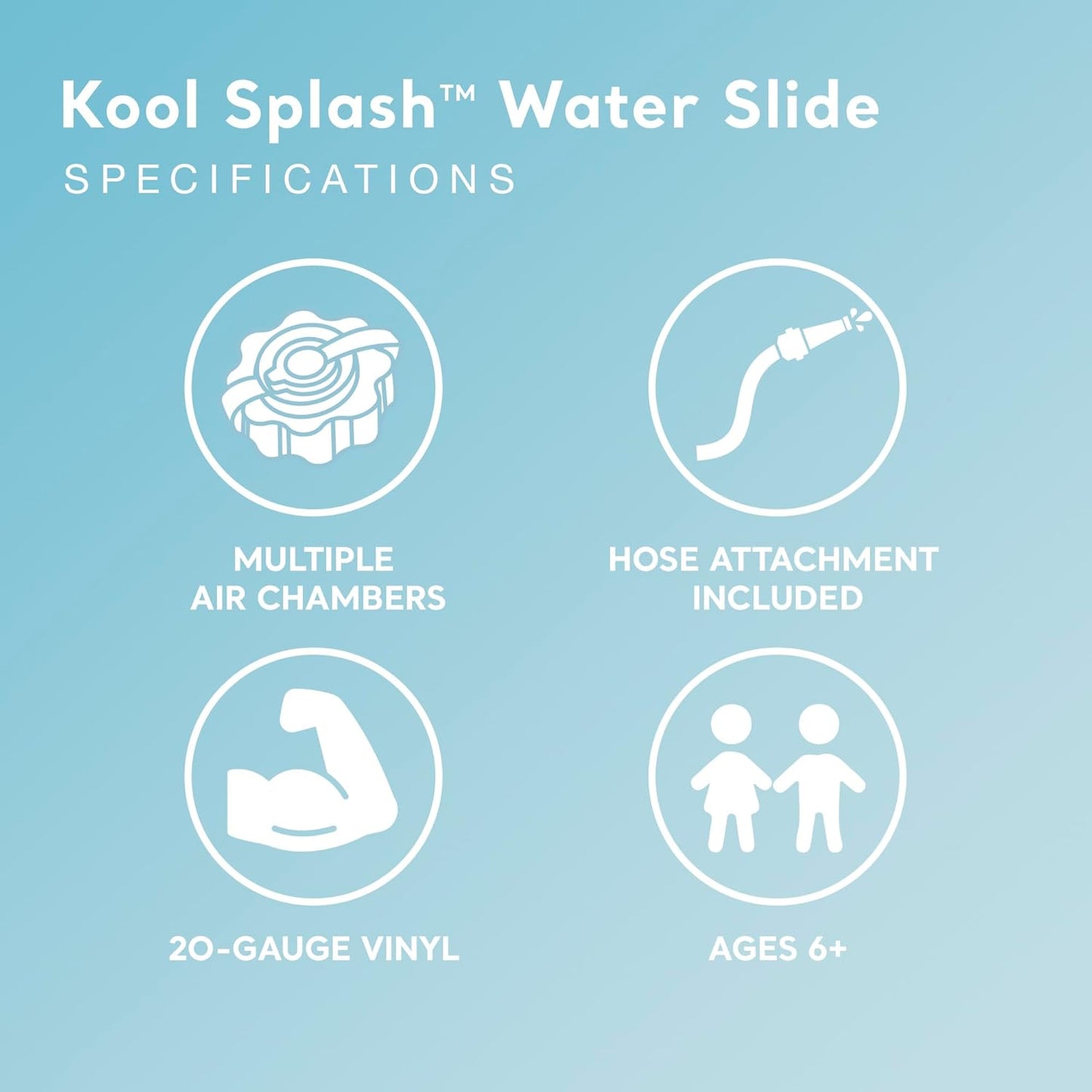 Intex Kool Splash Inflatable Water Slide Swimming Pool Play Center with Built in Sprayers for Kids and Adults, Ages 6 and Up, Blue