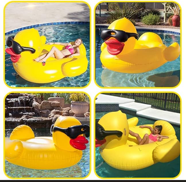 Inflatable Pool Floats,Giant Inflatable Duck, Animal Pool Floats,Lake Tubes,Beach Swimming Rings,Large Water Lounge Chair,Party for Kid and Adults ,Without Pump