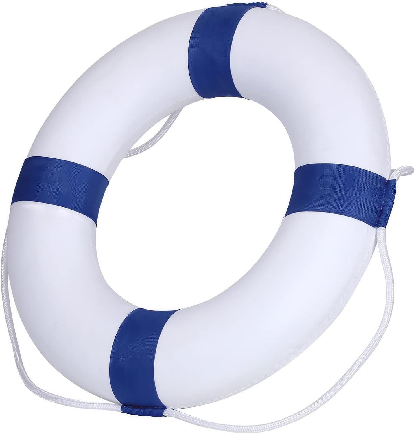 20 Inch Swimming Foam Ring, Pool Safety Throwing Ring With Perimeter Rope, Wall Decoration