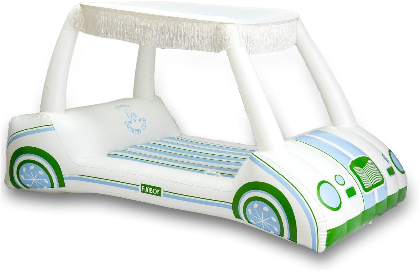 FUNBOY & Malibu Barbie Luxury Inflatable Golf Cart Summer Pool Float - Land or Water Inflatable with Cup Holder