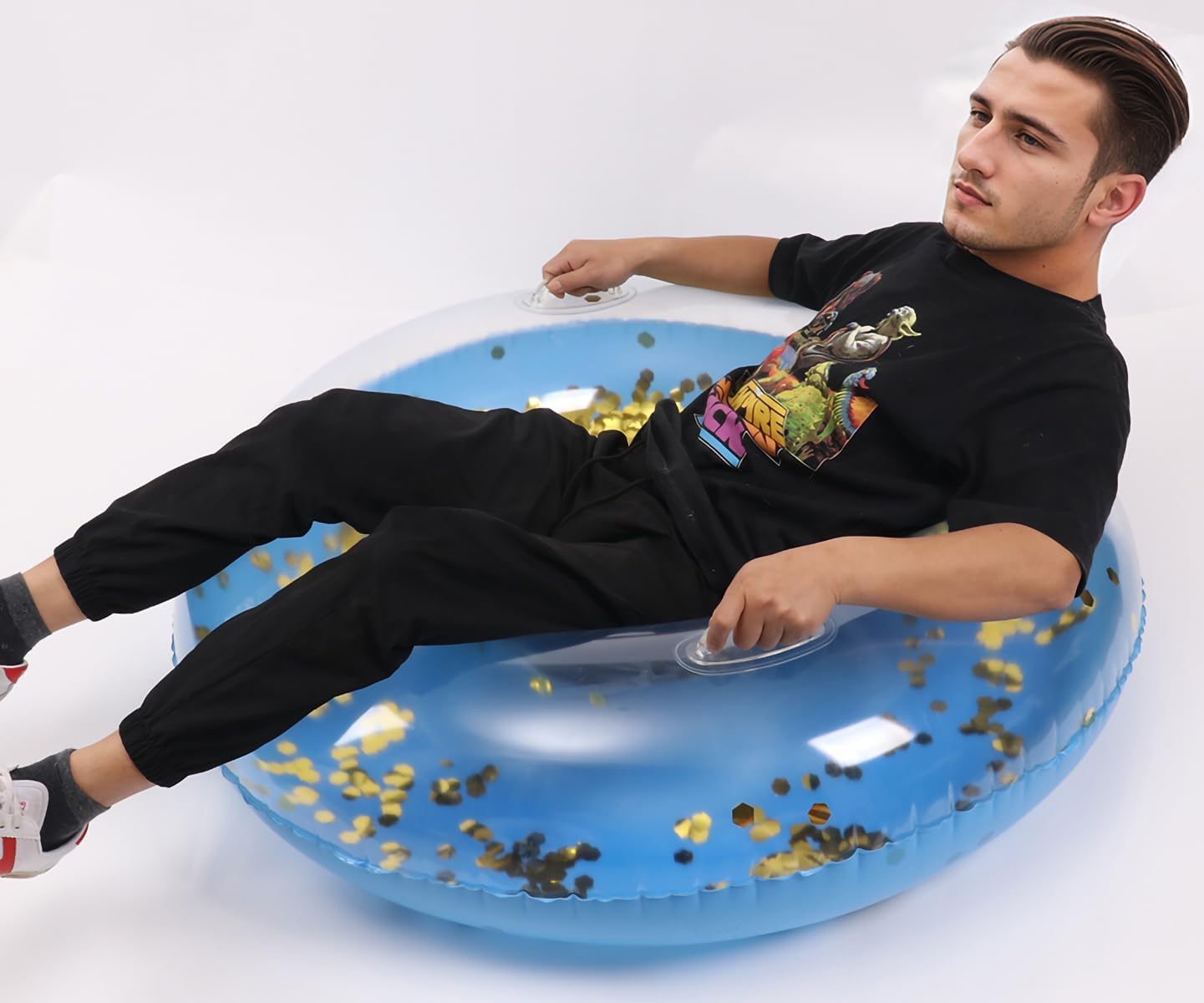 Adult Large Hawaiian Swimming Rings Circle Floaty Hawaiian Inflatable Pool Float Tube,s Water Fun Large Adult Swimming Pool Float for Beach Lake Summer Holiday Beach Party