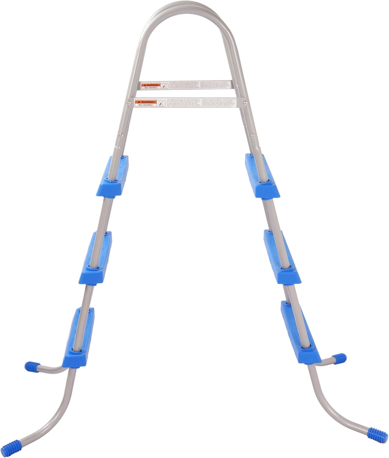 KUAFU 36 Inch Swimming Pool Ladder Above Ground W/ 3 Plastic Removable Steps Non-Slip Heavy Duty Steel Blue