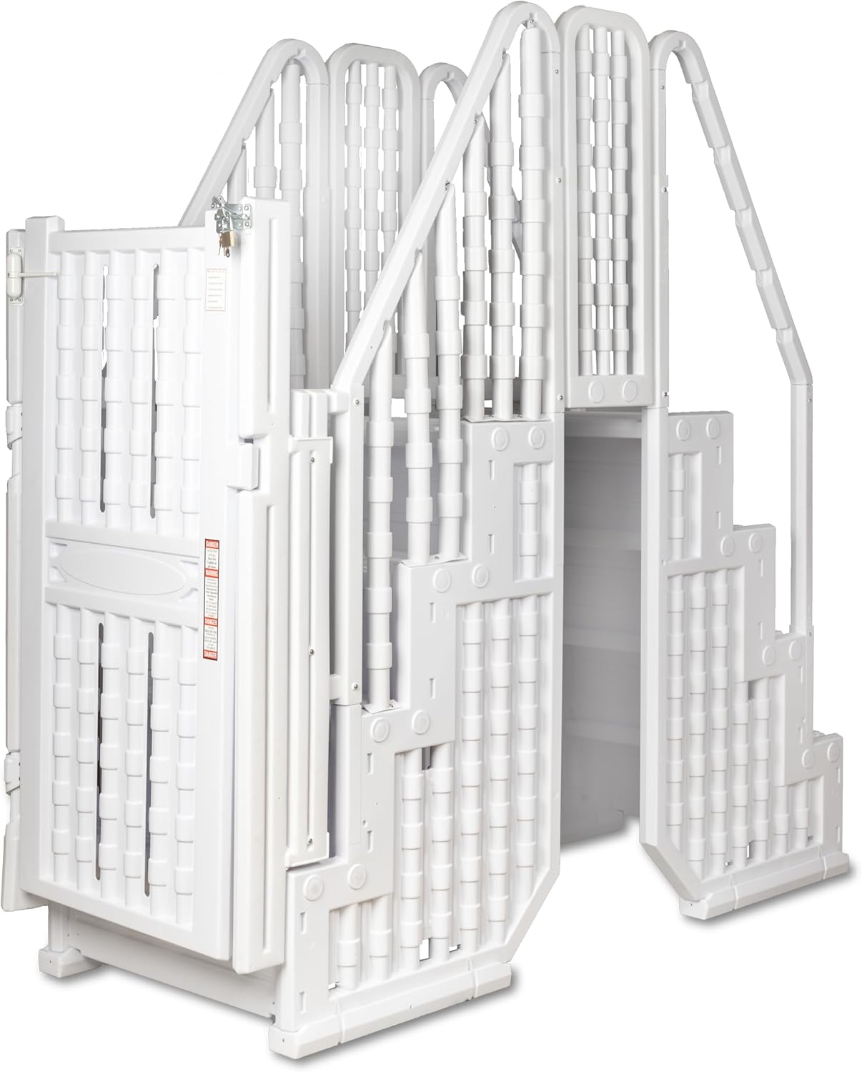Poolzilla Premium Pool Step Ladder for Above Ground Pools - Deck Mounted Ladder w/Double Handrails - for 48’’ to 54’’ in. Above Ground Pools