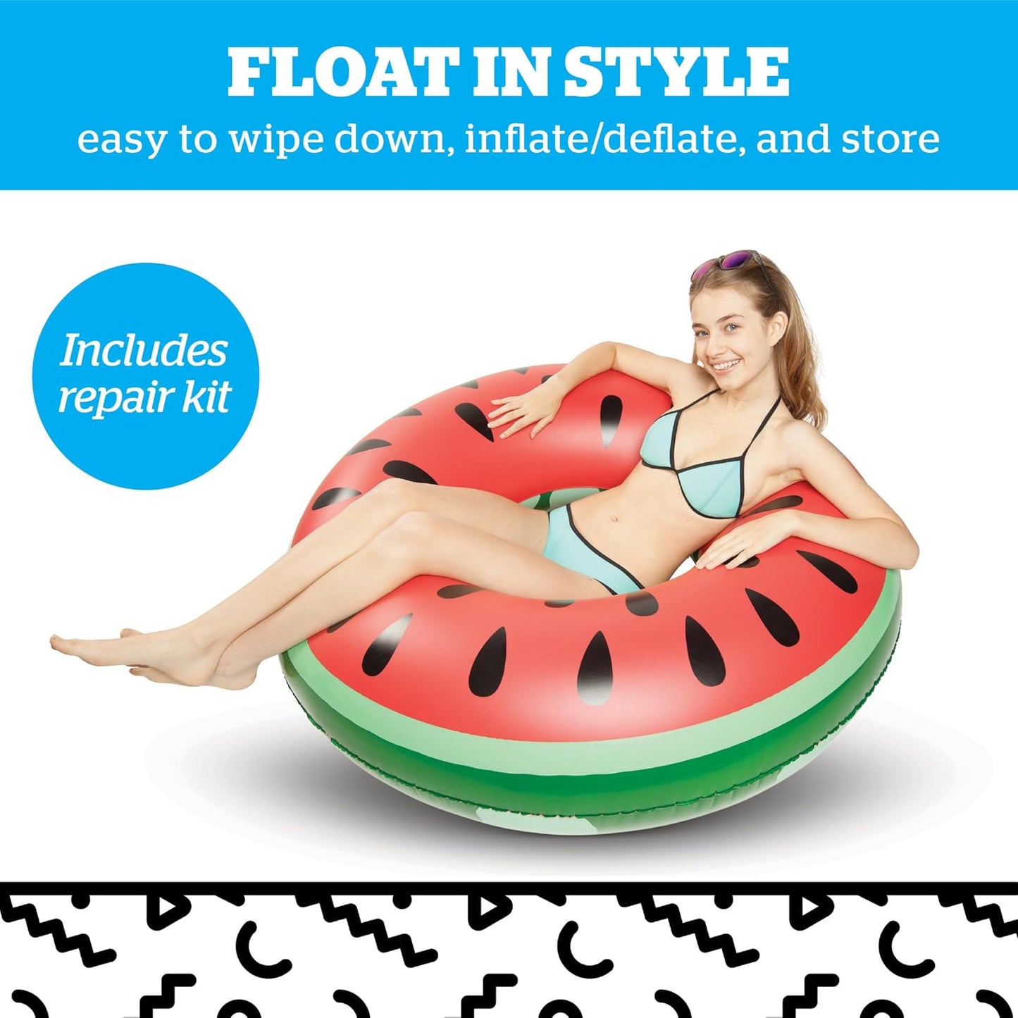 BigMouth Inc. Pool Float, 4' Wide, Inflatable Floatie Tube, Blow Up Swim Ring, Outdoor Summer Pool Party Water Toy