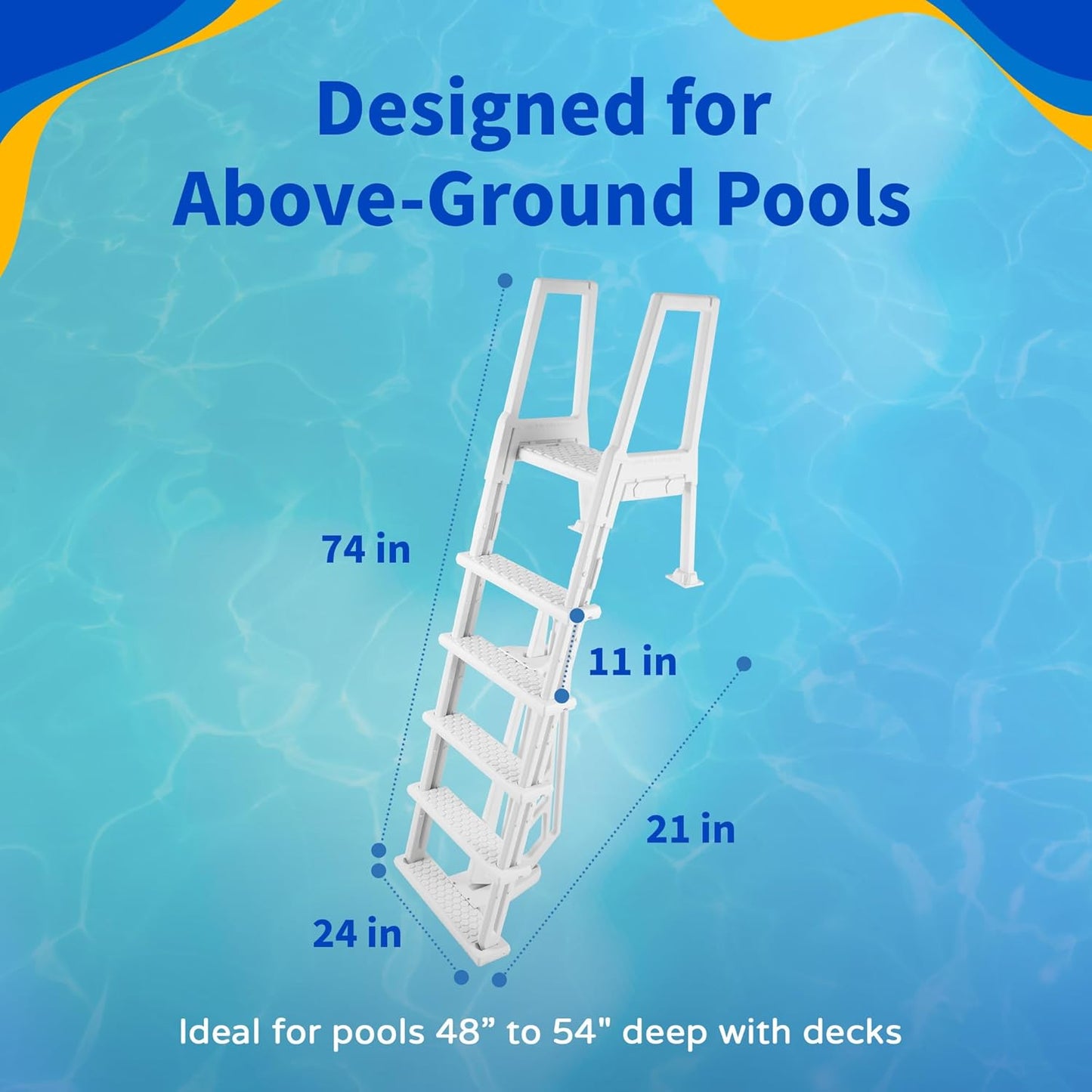 Blue Wave NE1175 Heavy Duty In-Pool Ladder - White