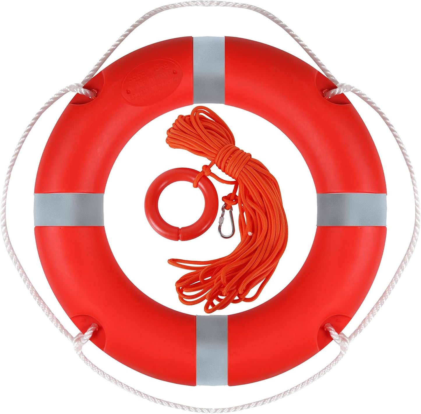 20/28 inch Foam Life Preserver Ring with 98.4 ft Floating Lifesaving Rope, Throwable Flotation Device, for Boat Safety Equipment