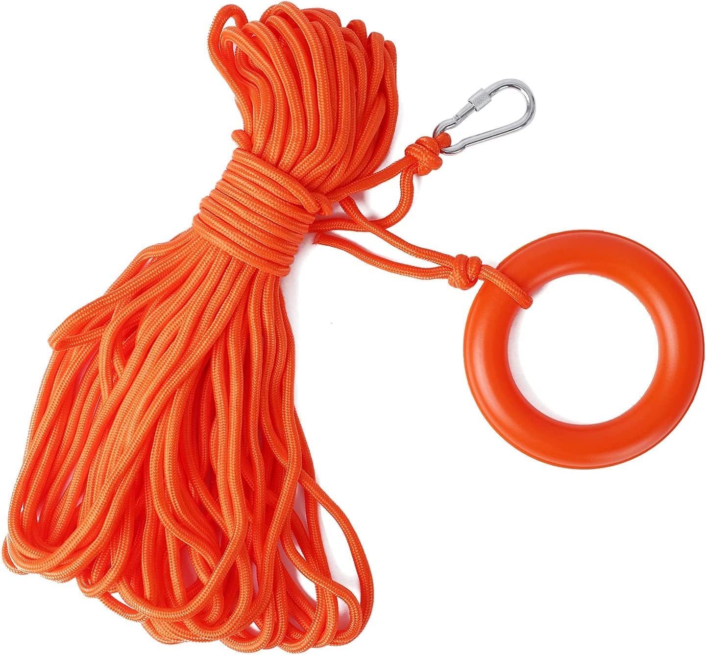 20 Inch / 50cm Pool Safety Life Preserver Throw Ring Buoy- Swim Foam Rings for Swimming Pool Wall Decoration with 98.4FT Water Floating Lifesaving Rope