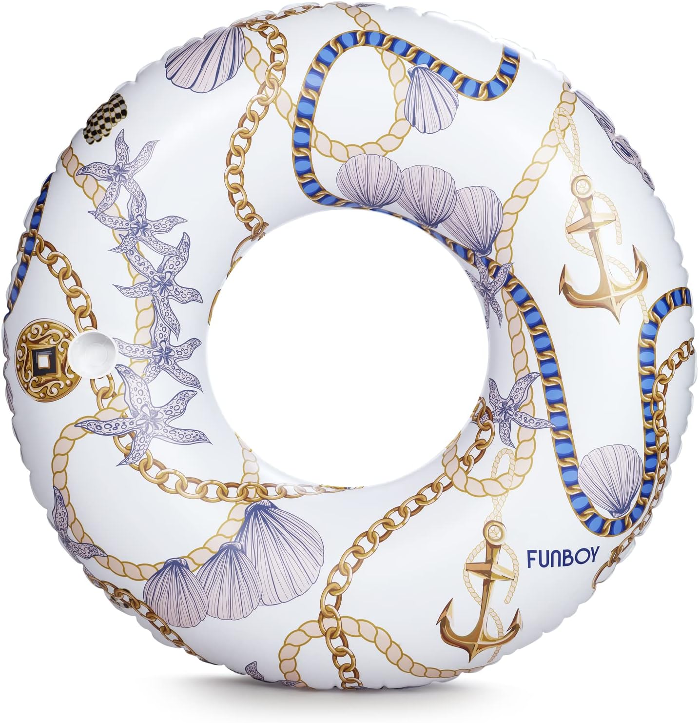 FUNBOY Giant Toile Inflatable Pool Float with Cup Holder 48" |Pool Float for Adults|Inner Tube Swimming Pool Toys Swim Rings | Swimming Pool Accessories & Pool Lounger Float for Pool Party & Summer
