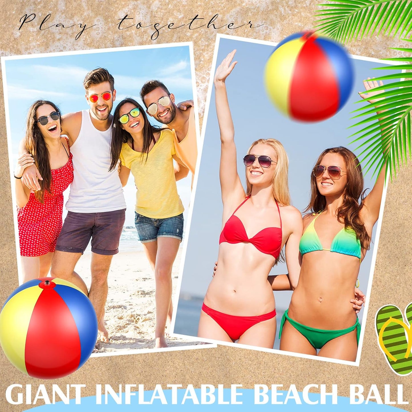 78 Inch Giant Beach Ball Jumbo Inflatable Balls Oversized Adult Beach Toys Plastic Huge Water Balls for Swimming Pool Summer Beach Seaside Water Games Outdoor Indoor Party