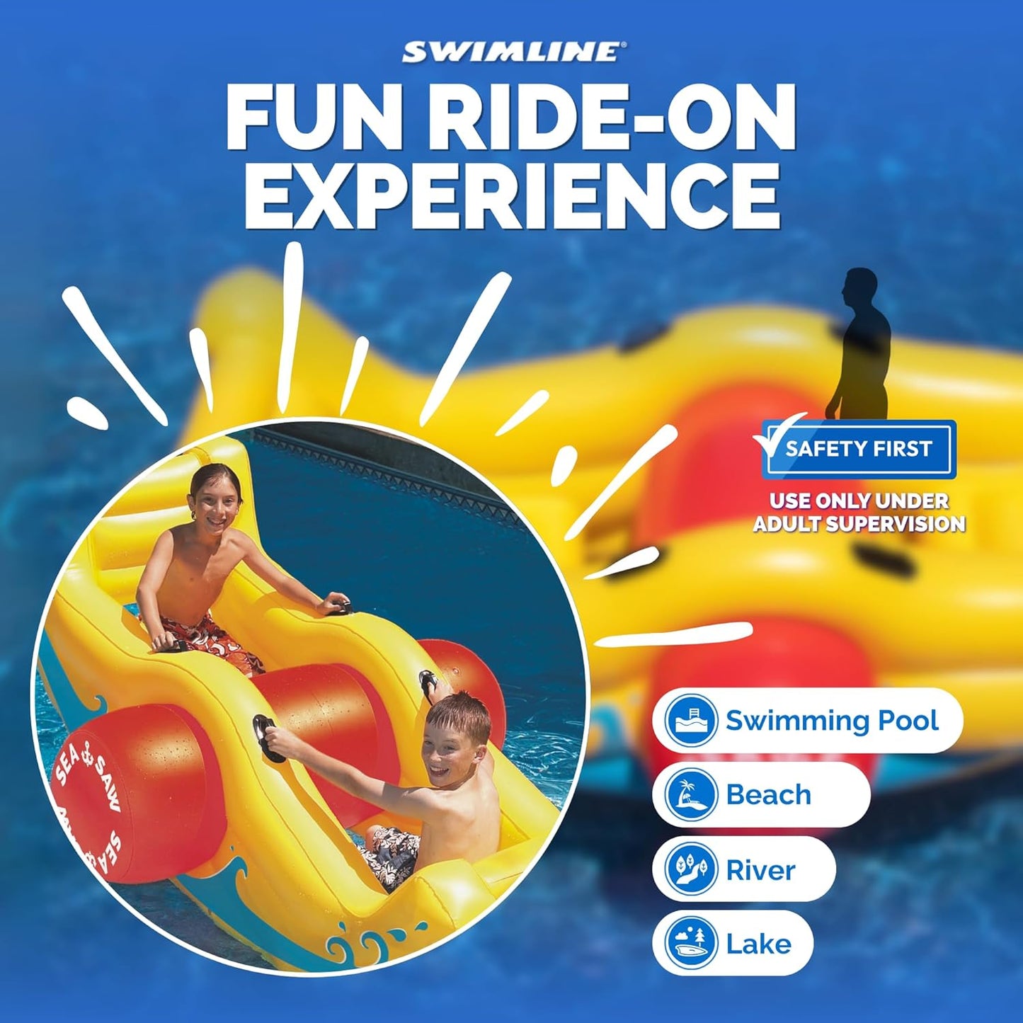 Swimline Sea-Saw Rocker , Yellow