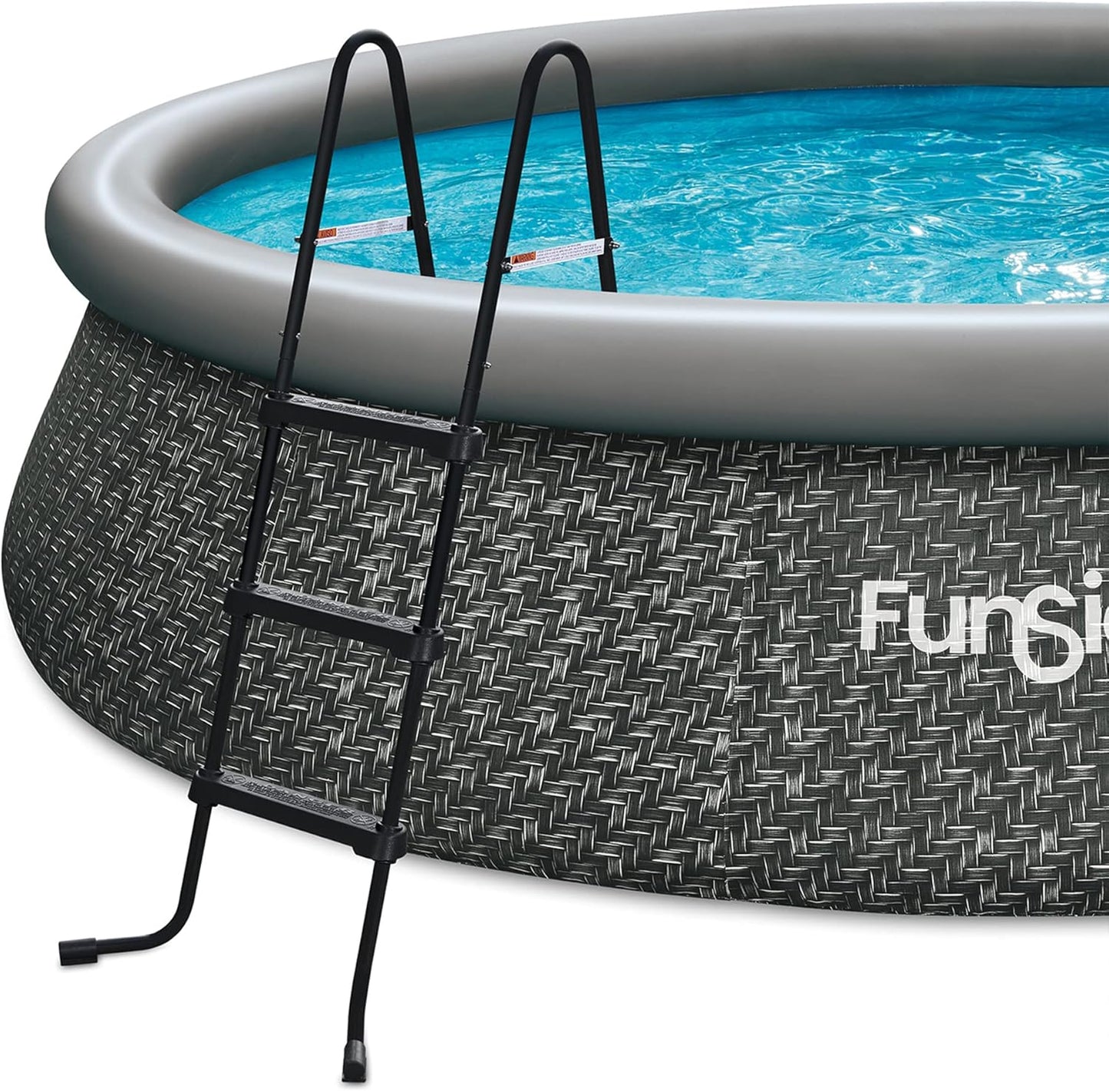 Funsicle SureStep 3 Step Lightweight Steel Outdoor Above Ground Swimming Pool Ladder with Non Slip Feet for Outdoor Use, Black