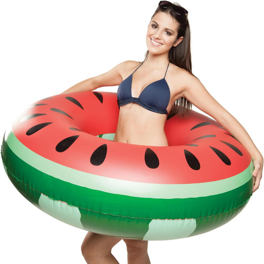 BigMouth Inc. Pool Float, 4' Wide, Inflatable Floatie Tube, Blow Up Swim Ring, Outdoor Summer Pool Party Water Toy