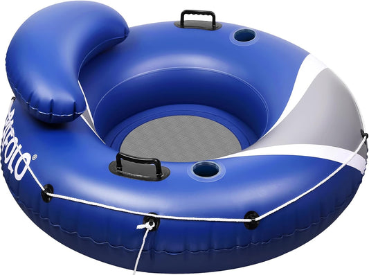 River Tubes for Floating Heavy Duty, Pool Float Adult,53" Inflatable Float Tube for Beach Lake Rafting, River Floats with Mesh Bottom