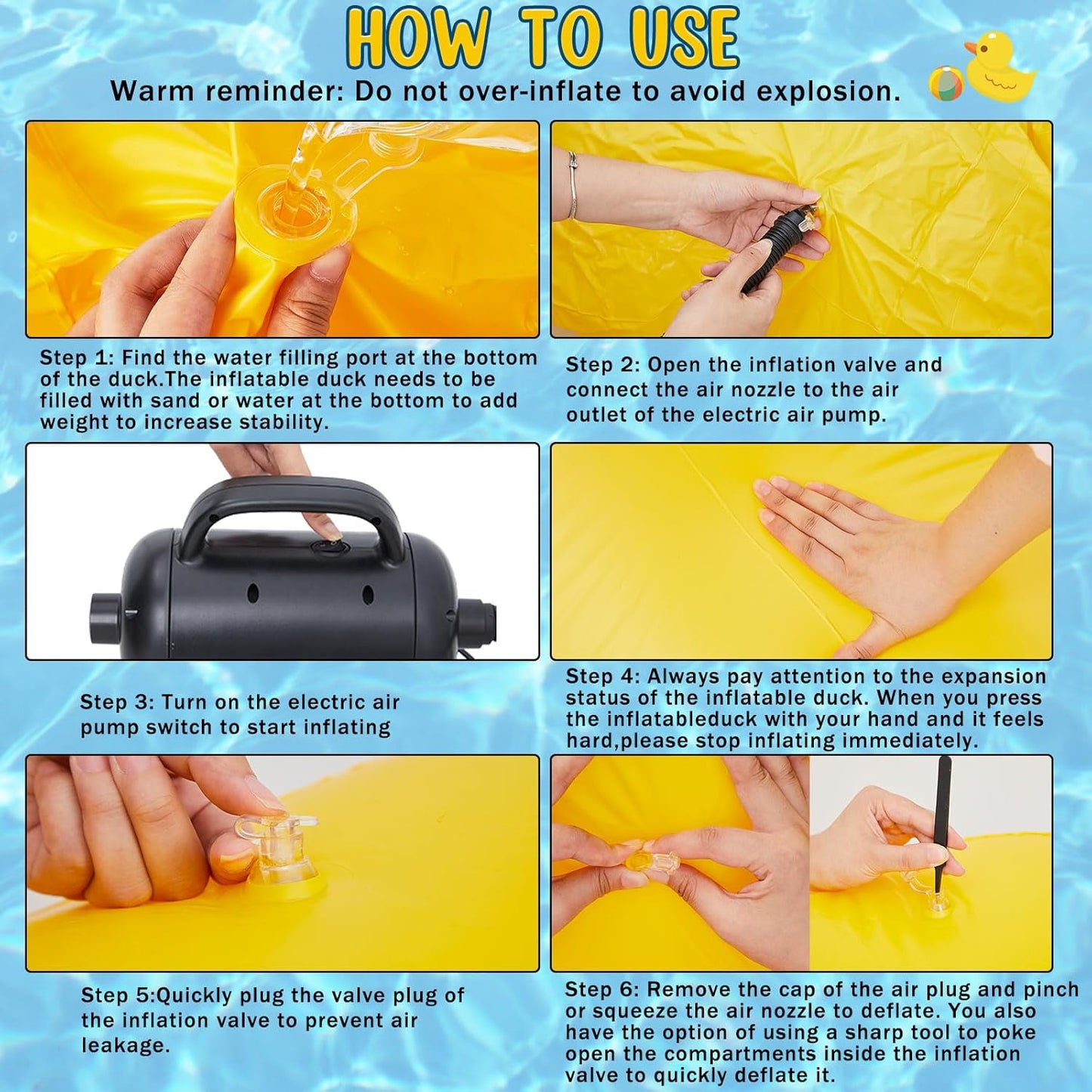 Hungdao 5 Feet Giant Inflatable Duck Huge Rubber Duck Large Blow up Inflatable Pool Float for Adult Summer Beach Swimming Pool Party Decoration